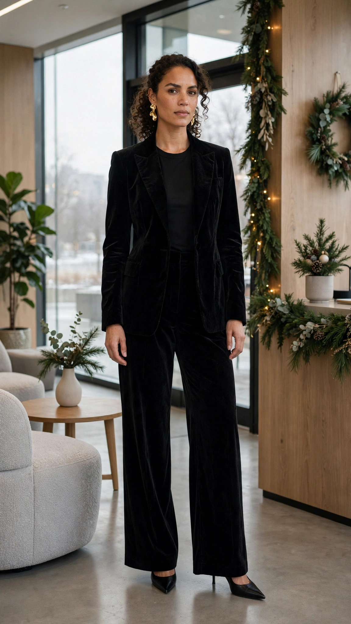 3. The Black Velvet Blazer Set