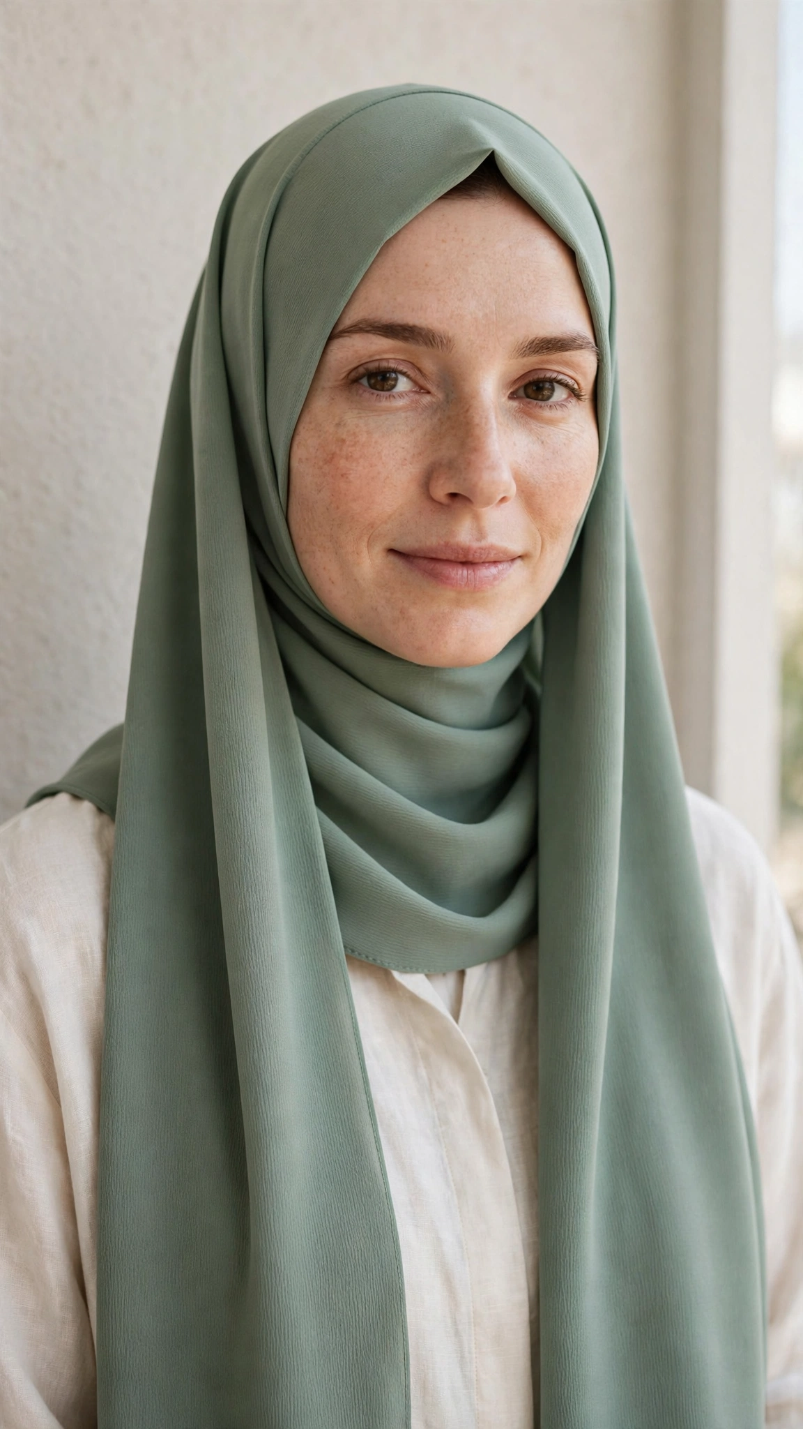 3. Classic Rectangle Drape — Among the Best Hijab Styles for Round Face Shapes