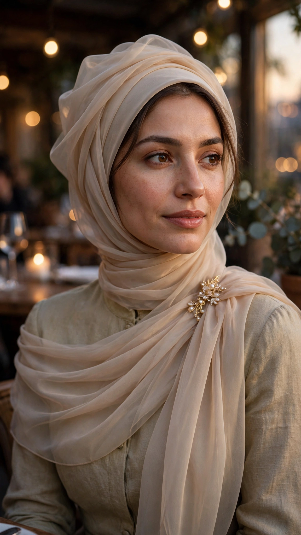 11. Side-Swept Chiffon With a Single Pin