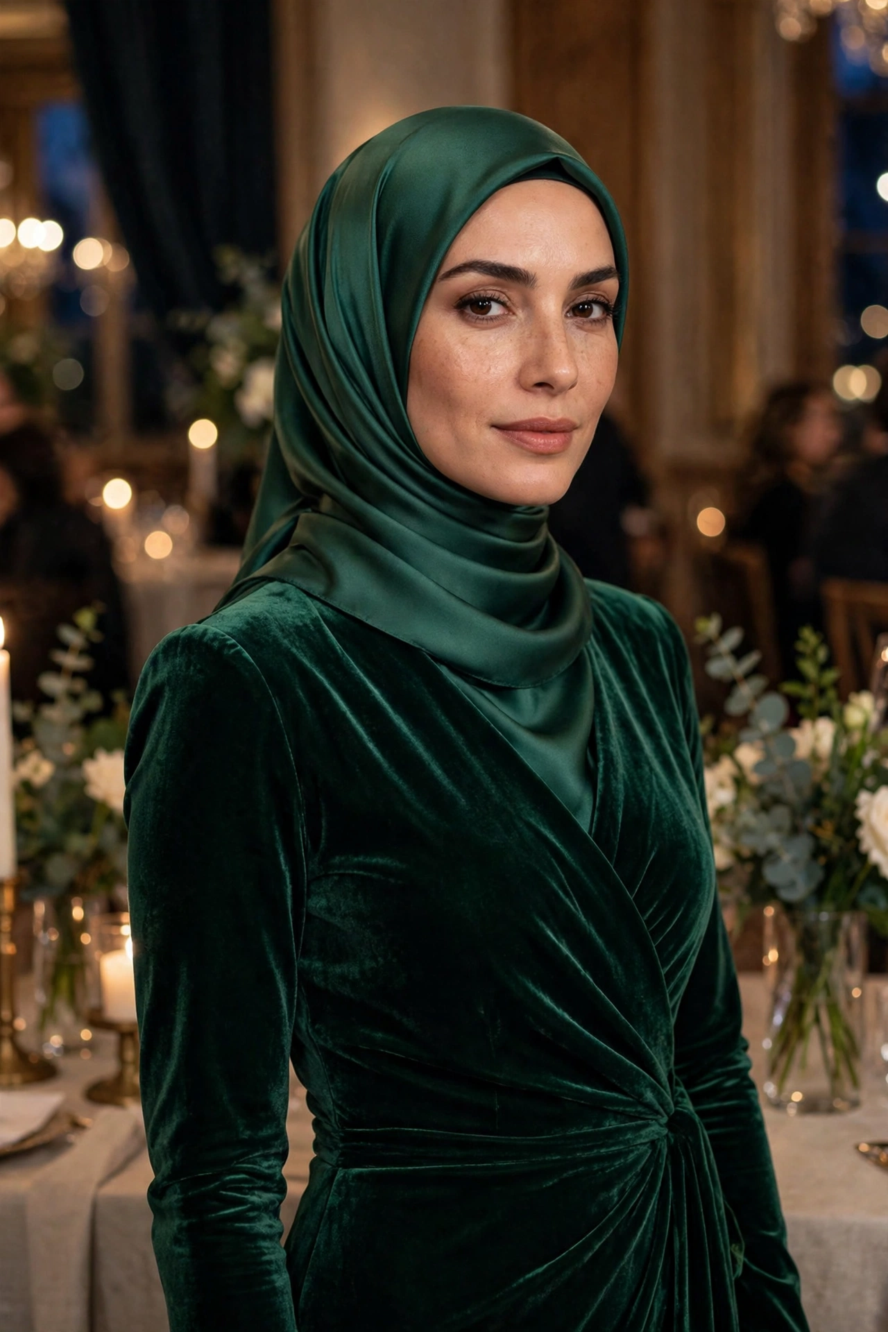The Long Velvet Wrap Dress for Evening
