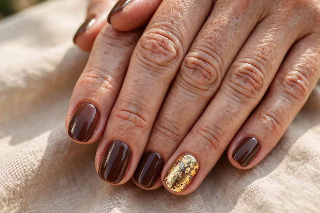 16 October Fall Nails: Brown, Gold & Latte Lacquer Ideas