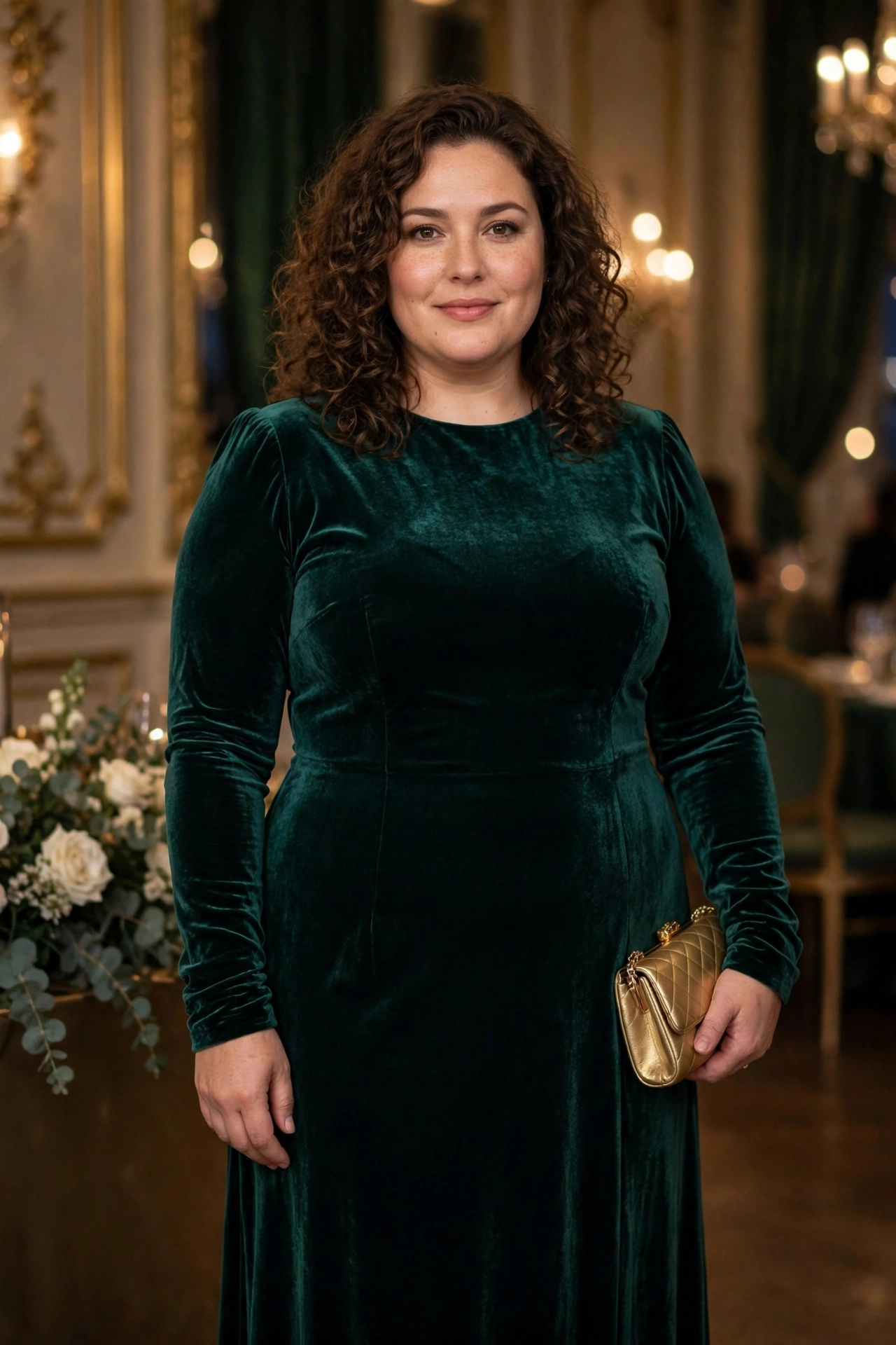 11. Velvet Maxi Dress for Evening Gatherings