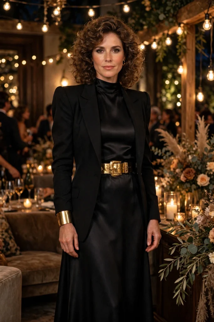 14 Glamoratti Party Outfits (80s Luxury, Belted & Bold — Modest)
