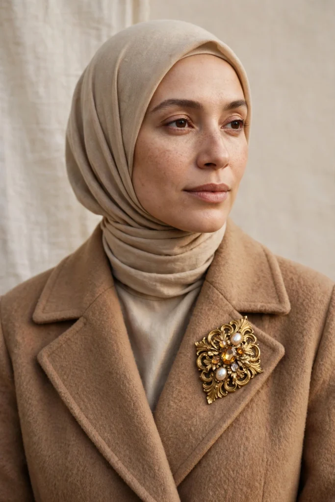 14 Brooched & Bold Accessories (Brooches on Hijab & Coats)