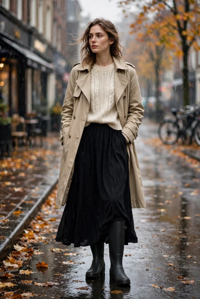 14 Hunter & Rain Boots Outfits (Rainy-Day Modest Looks)