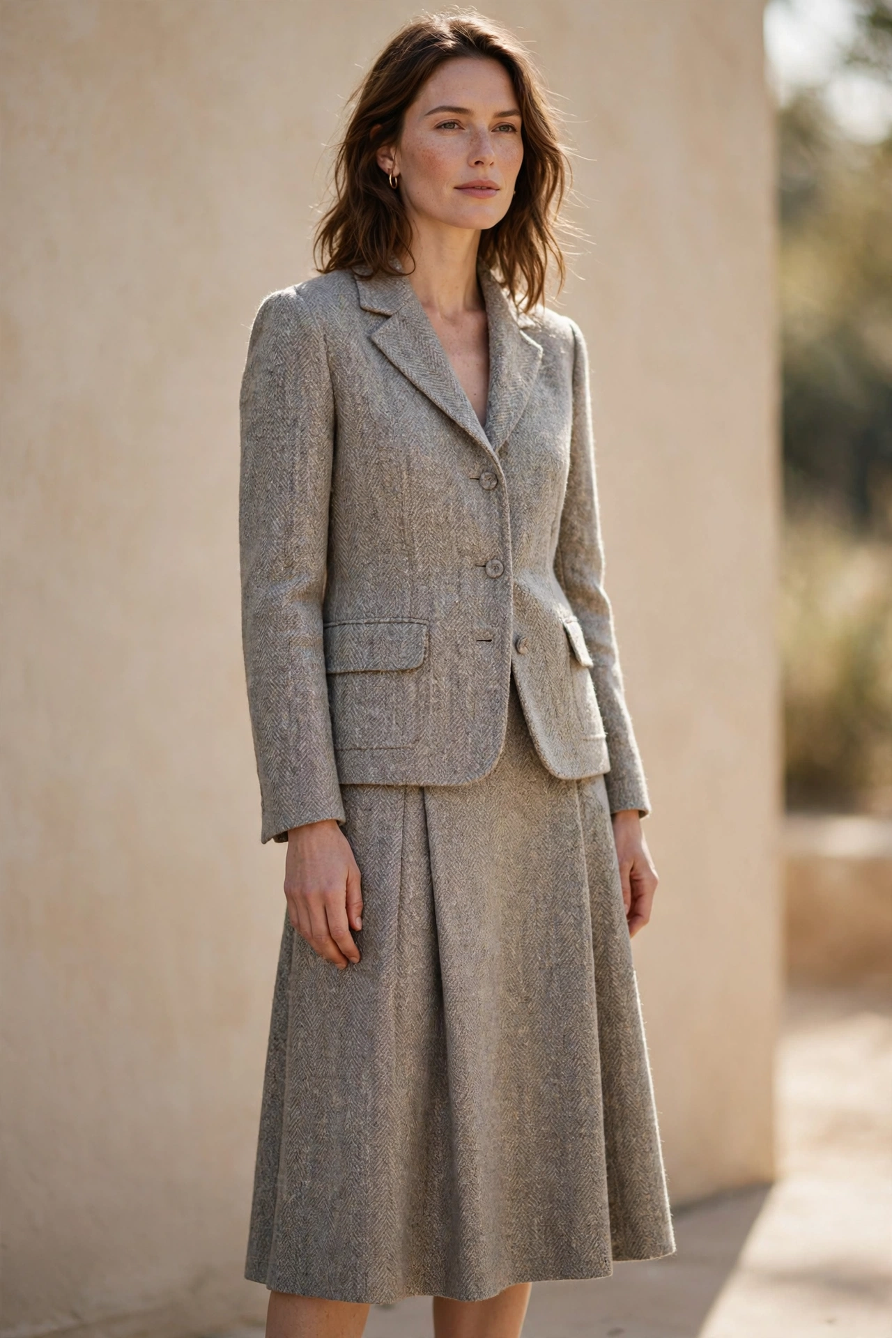7. The Tweed Two-Piece: Jacket + Midi Skirt
