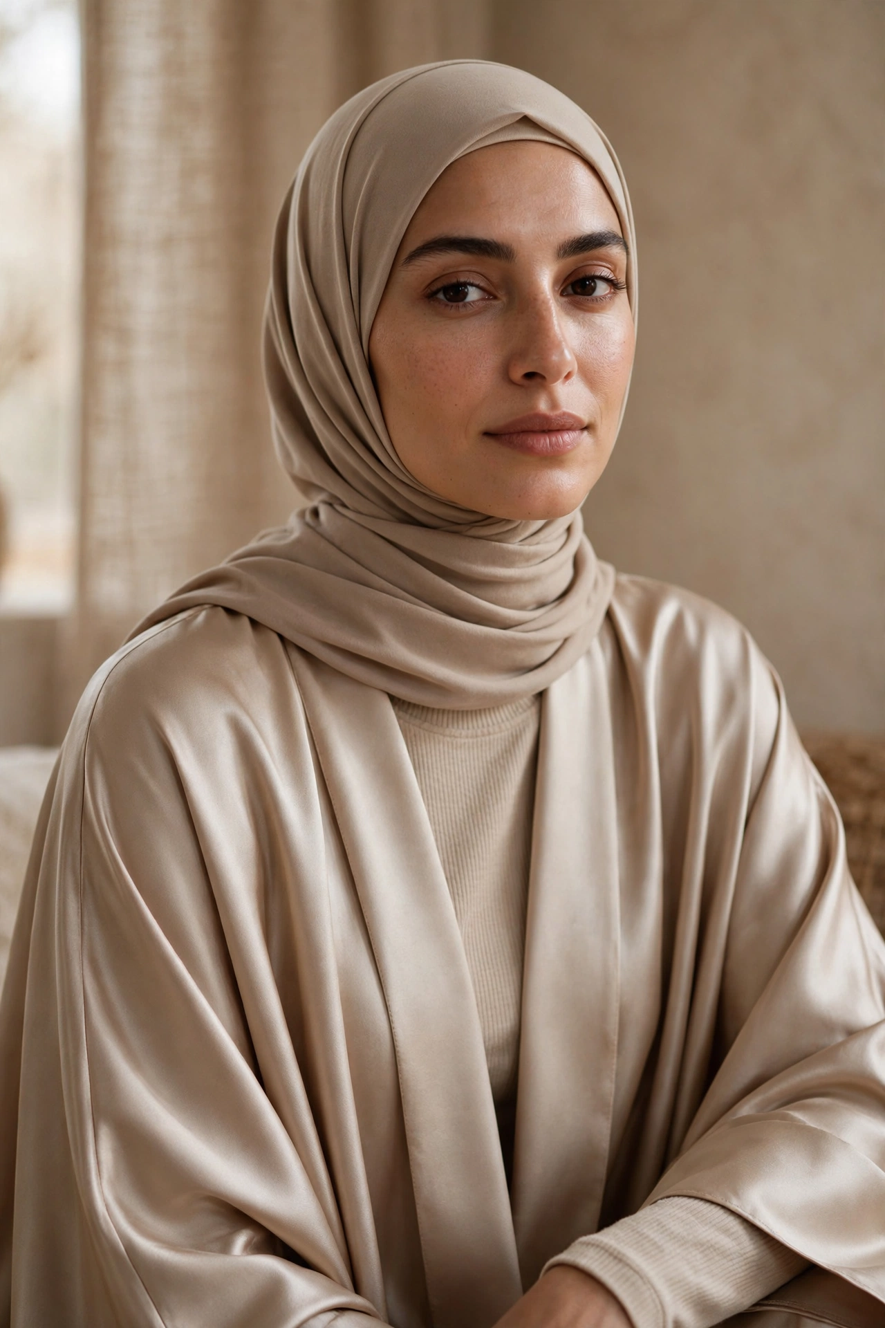 A Thermal Base Under a Satin-Finish Abaya